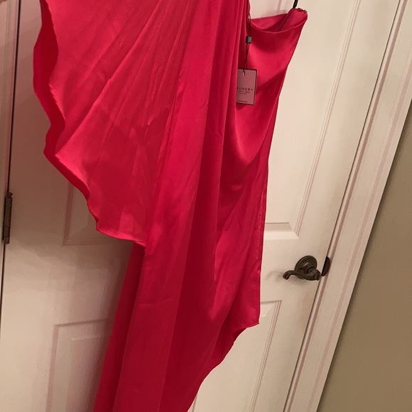 LAUNDRY by Shelli Segal Fuschia One Shoulder Women Cocktail Dress Sz10 NWT - Picture 4 of 5